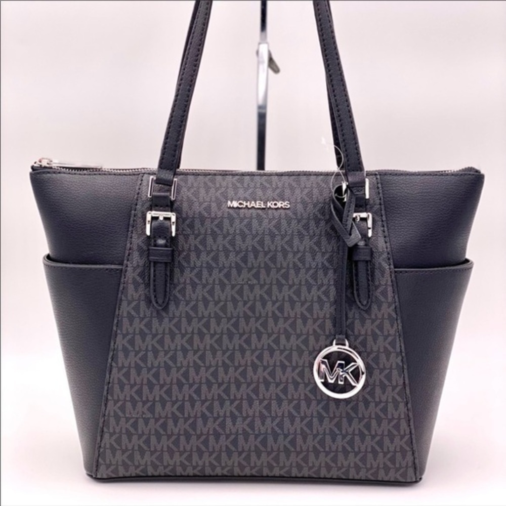Michael Kors Charlotte LG TZ Tote Black - Picture 1 of 11